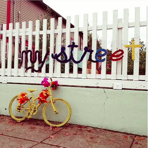 My street with bicycle in Nanaimo