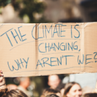 Climate change protest sign