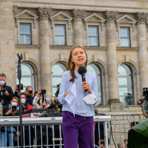 Greta Thunberg at climate strike