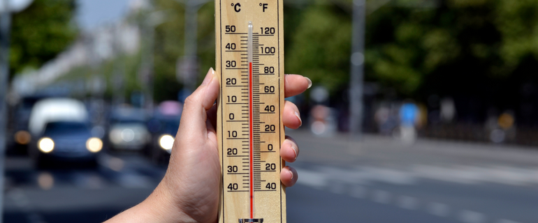 thermometer in city  