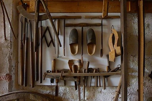 Shoemaking in open air museum in Germany