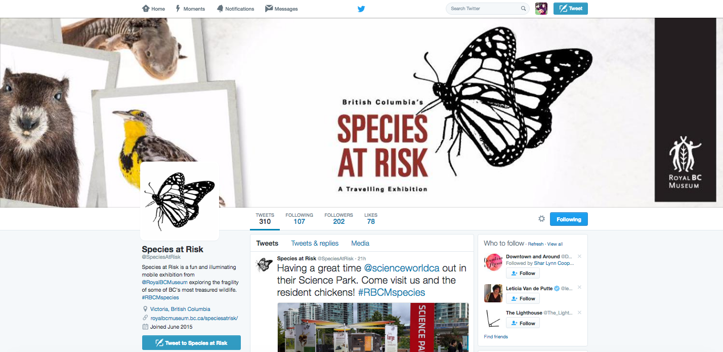 Species at Risk Twitter Page Royal British Columbia Museum